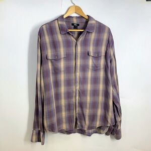 Paige‎ Jeans Mens Everett Toasted Vanilla Plaid Flannel Shirt Size XL